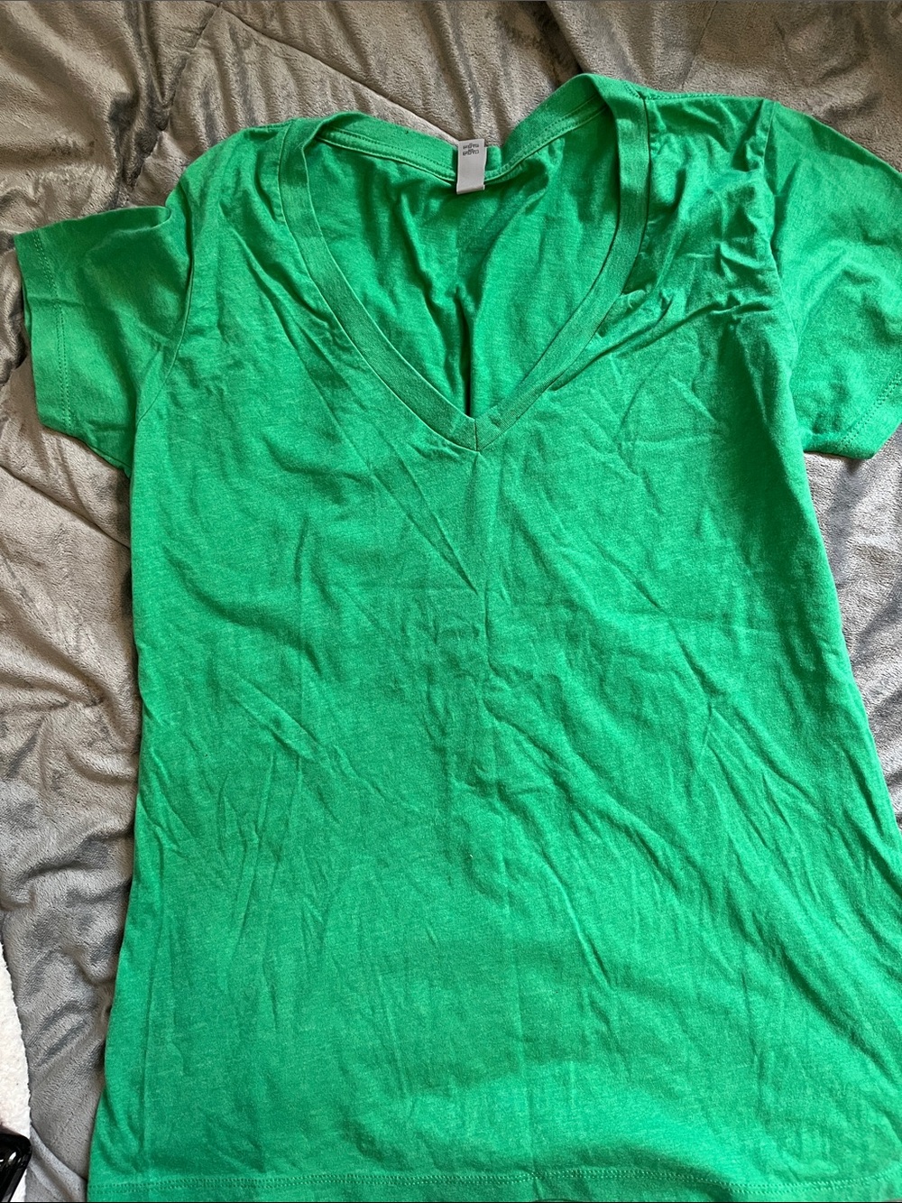 Next Level Apparel Bright Green V-Neck Short Sleeve Tee